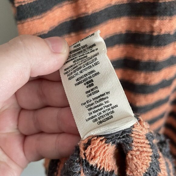 Free People XS Peach Gray Oversized Counting Stripes Swing Tunic Sweater Dress - Picture 11 of 11